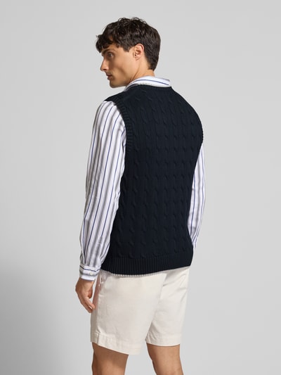 Polo Ralph Lauren Pullunder mit Zopfmuster und V-Ausschnitt Marine 5
