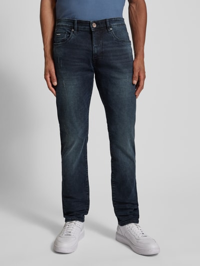 Petrol Slim fit jeans in 5-pocketmodel Zwart - 4