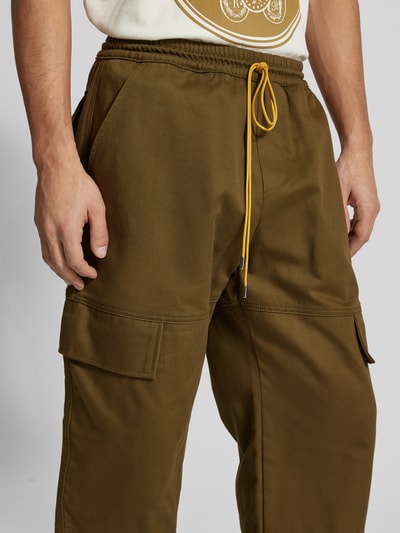 RHUDE Stoffhose mit elastischem Bund Oliv 3