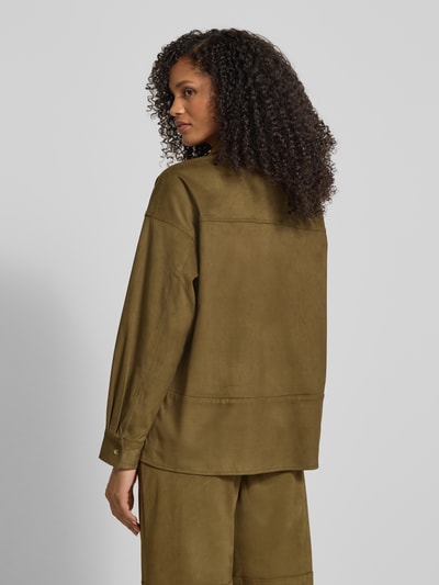 Jake*s Collection Hemdbluse mit Knopfleiste Dunkelbraun 5