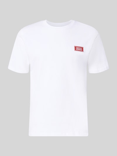 JACK & JONES Regular Fit T-Shirt aus reiner Baumwolle mit Label-Detail Weiss 1