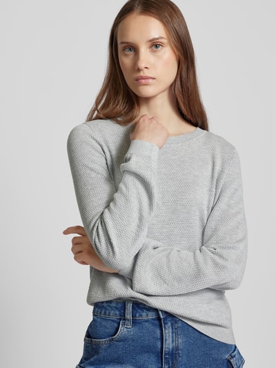 QS Gebreide pullover met pofmouwen Lichtgrijs - 3