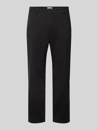 Productfoto, Chino met steekzakken model 'PEPE' van Casual Friday, regular fit, knoop- en ritssluiting, rechte pijpen, gladde textuur, zwart