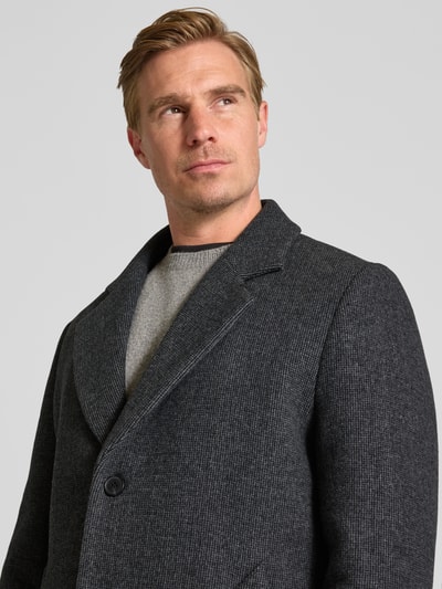 Antony Morato Regular fit lange jas in dubbele-laagjeslook Antraciet gemêleerd - 3