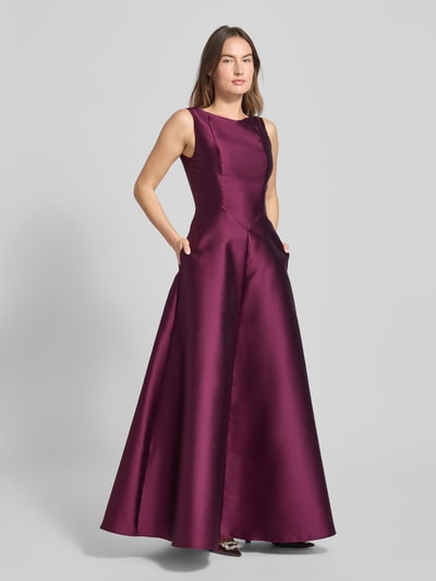 Swing Sukienka wieczorowa z dekoltem w łódkę Ciemnoczerwony 1