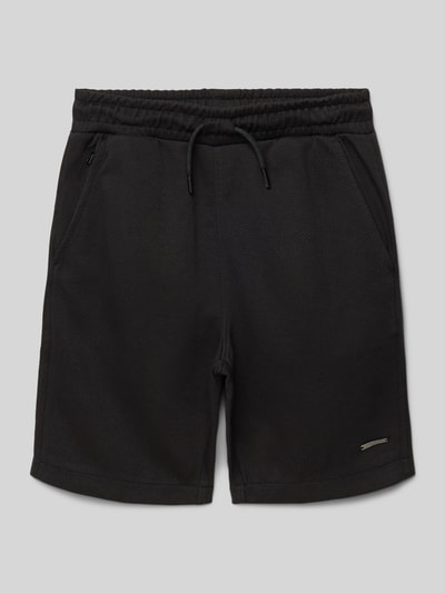 CARS JEANS Szorty z dzianiny dresowej z elastycznym pasem model ‘PALSY’ Czarny 1