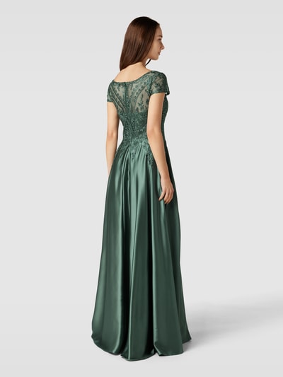 Luxuar Abendkleid mit Ziersteinbesatz Dunkelgruen 5