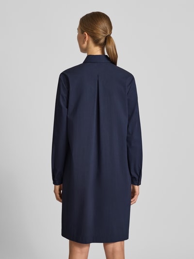 0039 Italy Knielanges Kleid mit Zierbesatz Modell 'DANNIKA' Dunkelblau 5