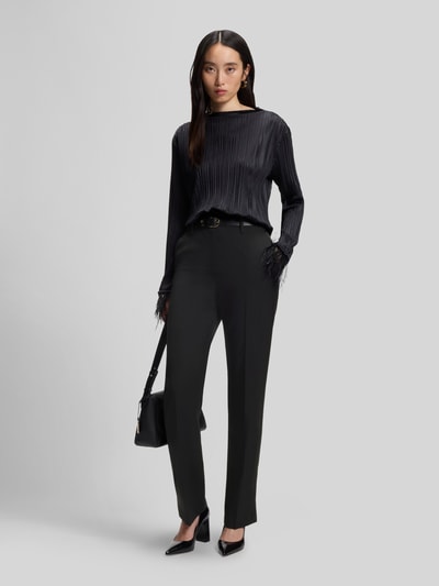 BOSS High Waist Stoffhose aus Wolle mit Seitenschlitz Black 1