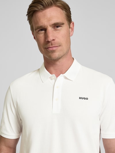 HUGO Poloshirt mit Label-Print Modell 'Donos' Kitt 3