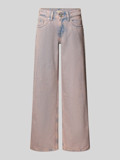 Produktfoto, Superlow Loose Fit Jeans im Used-Look von Levi's®, blaue Baumwolle, lockerer Schnitt, Eingrifftaschen, helle Waschung, Vorderansicht.