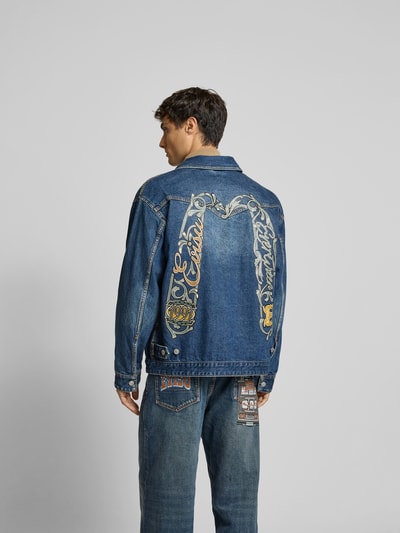 Evisu Jeansjacke mit Knopfleiste Jeansblau 5