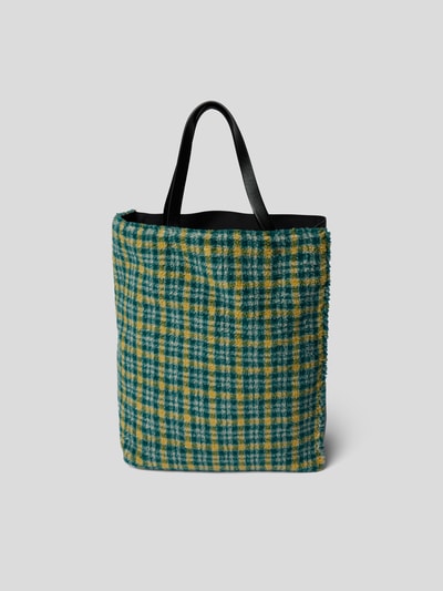 Marni Shopper mit Besatz aus Teddyfell Grün 4