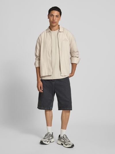 PEGADOR Overshirt van viscosemix met gestikt logo model 'Sistelo' Offwhite - 1