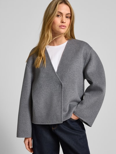 JAKE*S STUDIO WOMAN Jack van wolmix met V-hals Middengrijs gemêleerd - 3