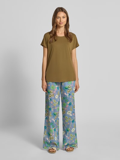 Christian Berg Woman T-shirt z mieszanki modalu z okrągłym dekoltem Khaki 1