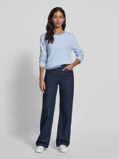 Tom Tailor Regular fit gebreide pullover van zuiver katoen Bleu - 1