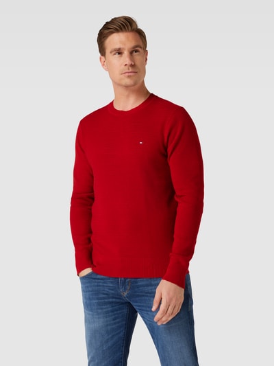 Tommy Hilfiger Strickpullover mit Label-Stitching Rot 4