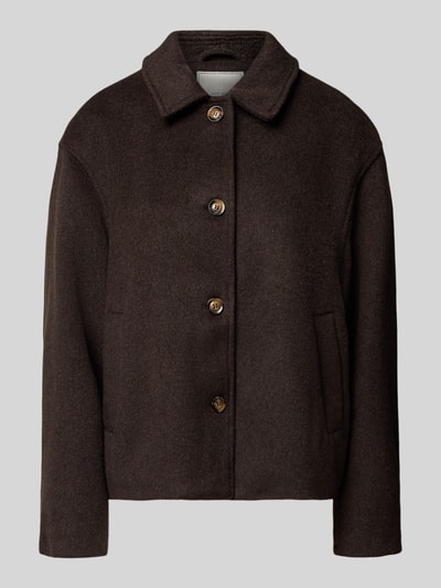 Neo Noir Wolljacke mit Umlegekragen Modell 'Hamra' Dunkelbraun 2