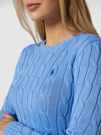 Polo Ralph Lauren Pullover mit Zopfmuster Hellblau 3