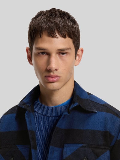 HUGO Blue Overshirt mit Logo-Patch Marine 3