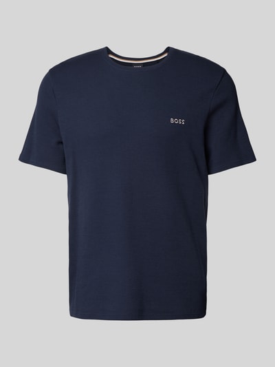 BOSS T-shirt met structuurmotief Donkerblauw - 1