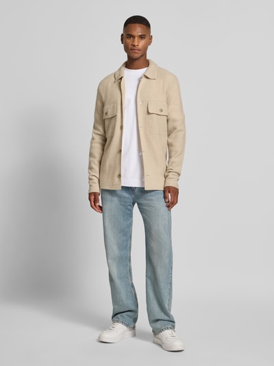 SELECTED HOMME Regular fit overhemdjack van zuivere wol, model 'NEALY' Beige - 1