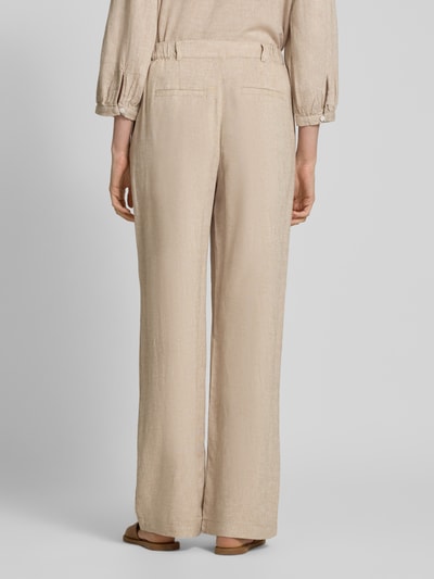 MSCH Copenhagen Straight leg linnen broek met steekzakken, model 'Pennie Ginia' Beige - 5
