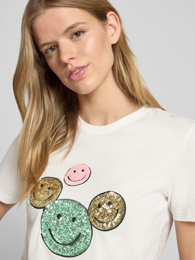 Only T-shirt o kroju regular fit z czystej bawełny model ‘KITA’ Biały 3