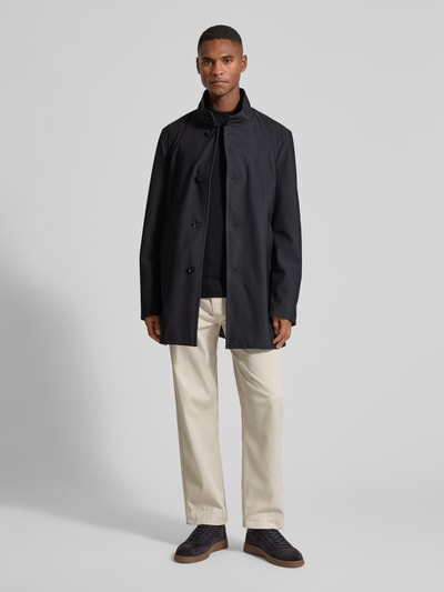 Strellson Regular fit lange jas met uitneembare binnenkraag, model 'FINALLY FLEX' Marineblauw - 1