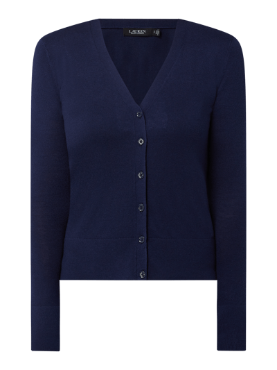 Lauren Ralph Lauren Cardigan van een mix van katoen en modal, model 'Denzel' Marineblauw - 2