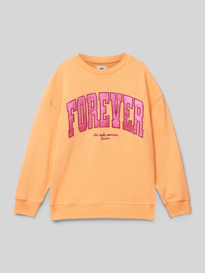 Garcia Oversized Sweatshirt mit Label-Print Apricot 1