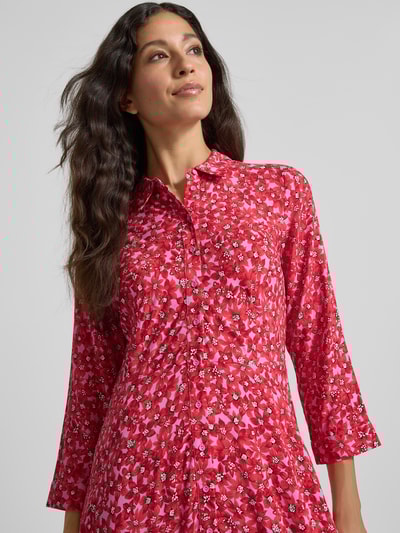 YAS Maxi-jurk met doorknoopsluiting, model 'SAVANNA' Felroze - 3