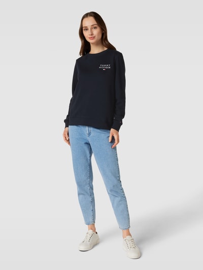 TOMMY HILFIGER Sweatshirt met labelstitching Marineblauw - 1