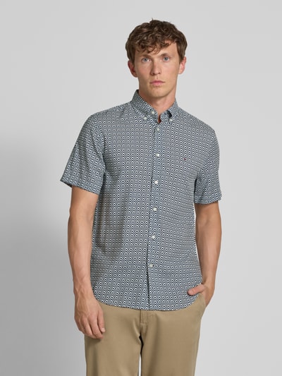 Tommy Hilfiger Regular fit vrijetijdsoverhemd met all-over motief Blauw - 4