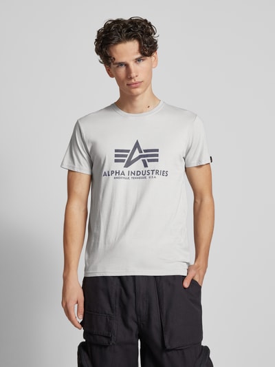 Alpha Industries T-Shirt mit Label-Print Hellgrau 4