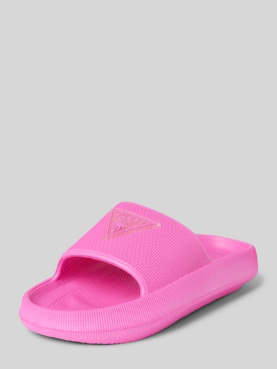 Guess Slides mit Label-Badge Pink 1