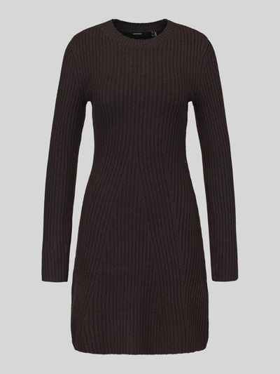 VERO MODA Regular fit tricotjurk met ronde hals model 'JOSANNA' Chocoladebruin - 2