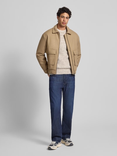 Only & Sons Regular Fit Strickpullover mit Woll-Anteil Modell 'BAY' Beige 1