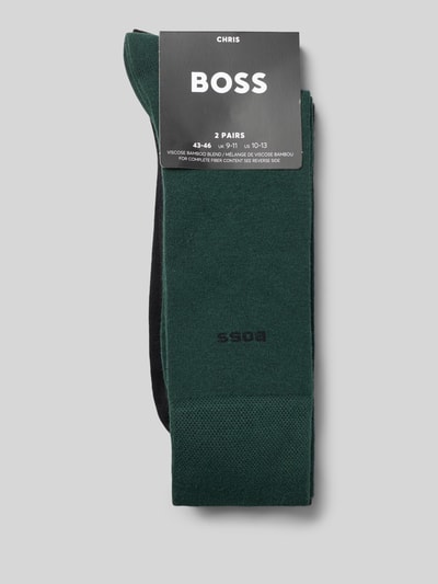 Produktfoto, Socken aus Viskose-Mix im 2er-Pack von BOSS, grün und schwarz, glatte Struktur, Herren Socken von BOSS
