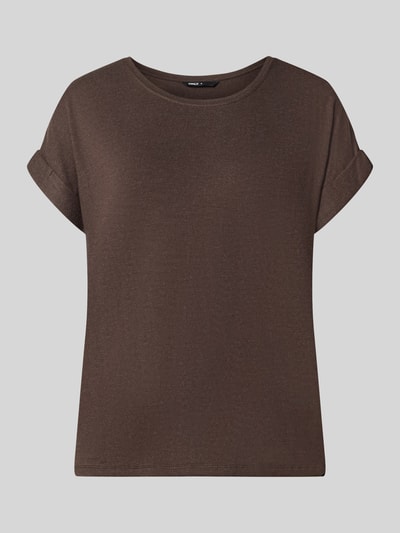 Produktfoto, braunes Regular Fit T-Shirt aus Viskose-Mix Modell 'MOSTER' von ONLY, glatte Textur, Damen T-Shirt von ONLY