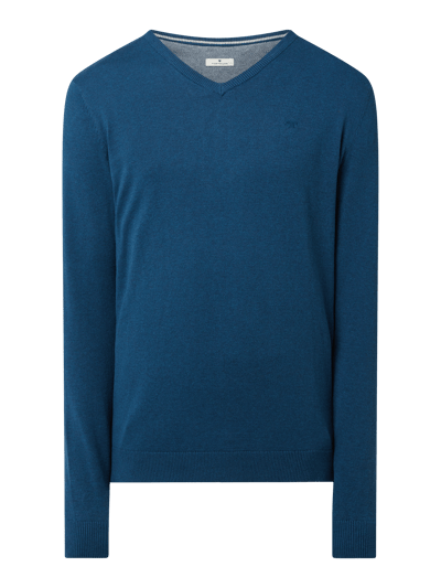 Tom Tailor Pullover mit V-Ausschnitt  Blau Melange 2