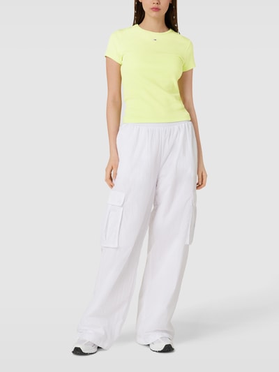Tommy Jeans T-shirt met labelstitching Neongeel - 1