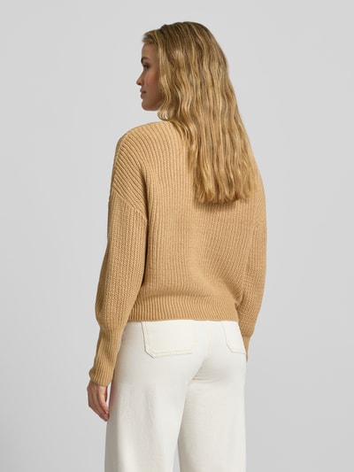 Vero Moda Regular fit gebreid jack met sierknopen, model 'LEA' Zand - 5