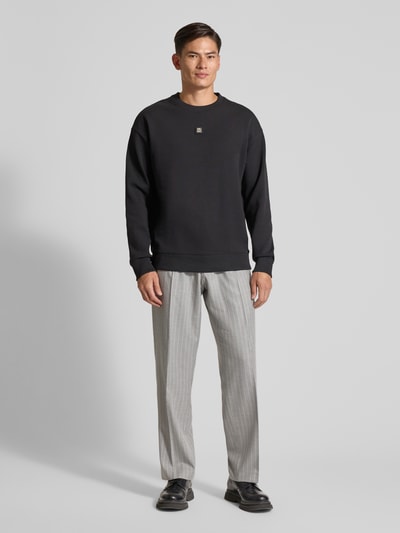 HUGO Relaxed Fit Sweatshirt aus Baumwoll-Mix Modell 'DETTIL' Black 1
