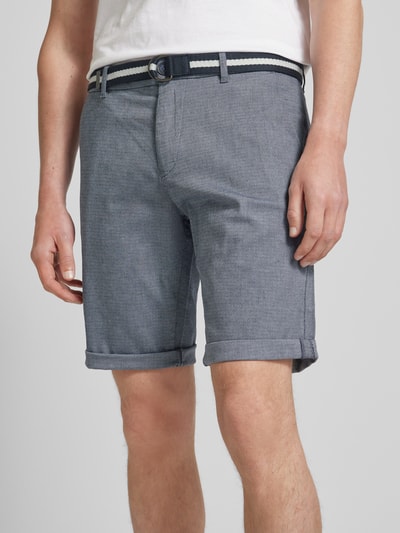 Tom Tailor Slim Fit Chino-Shorts mit Gürtel Marine 3