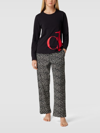 CK One Pyjamabroek met all-over motief, model 'SLEEP PANT' Zwart - 1