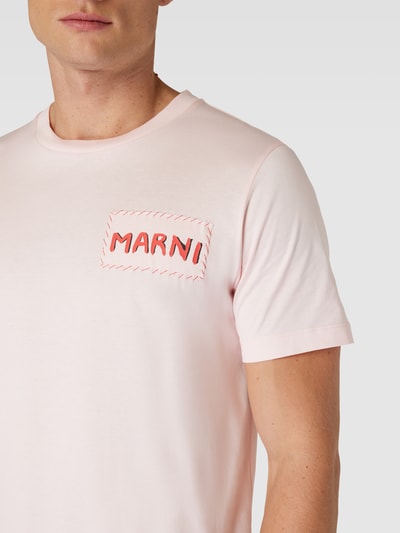 Marni T-Shirt mit Label-Stitching Rosa 3