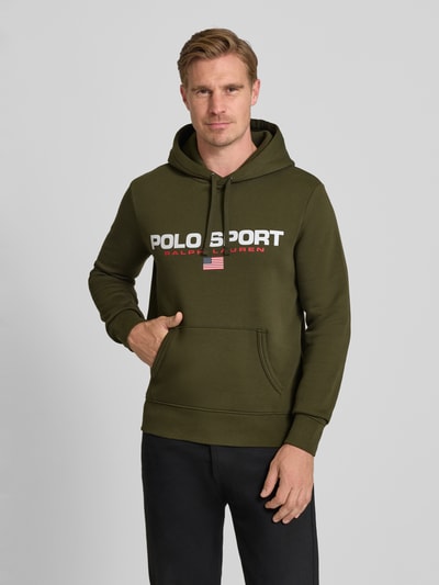 Polo Ralph Lauren Hoodie met labelprint en capuchon Olijfgroen - 4