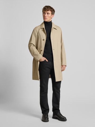 BOSS Lange jas met strookzakken, model 'Clark' Beige - 1